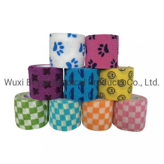 Patterned Co-Flex Self-Adhesive Elastic Cohesive OEM Bandage