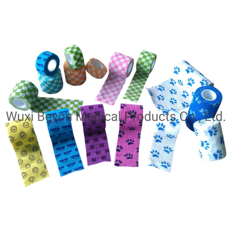 4" 6" OEM Cohesive Bandage Patterned Co-Flex Self-Adhesive Elastic Cohesive