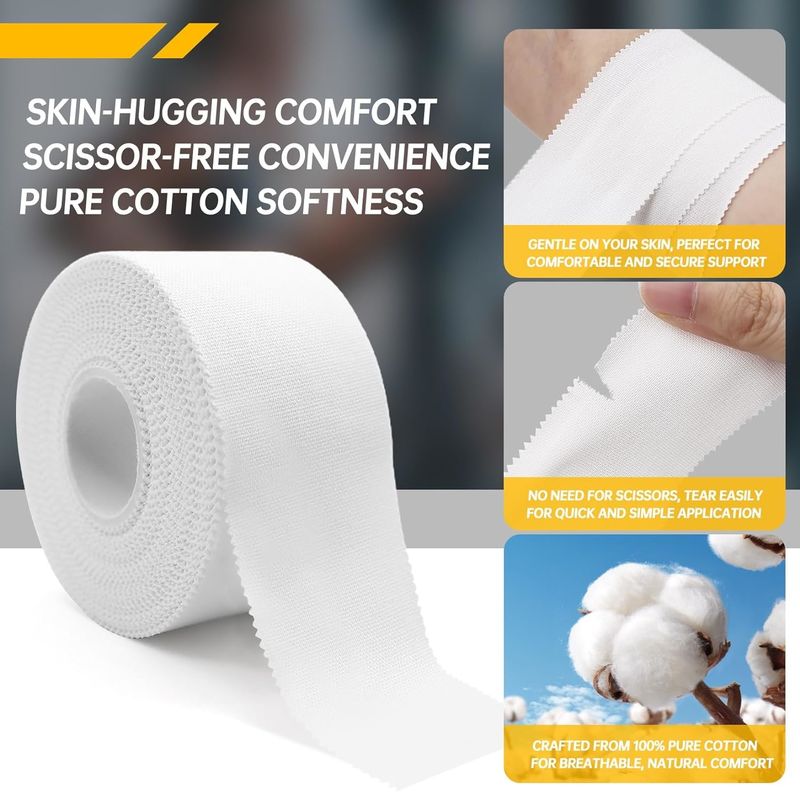 Athletic Rigid Cloth Cotton Sports Tape Knee Elbow Wrist Strapping Hand Tear