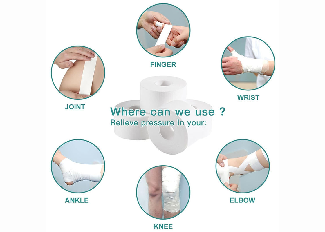 Medical Grade Pure Cotton Sports Tape For Wrist, Elbow, Arm, Knee, Leg, Ankles Foot Protection